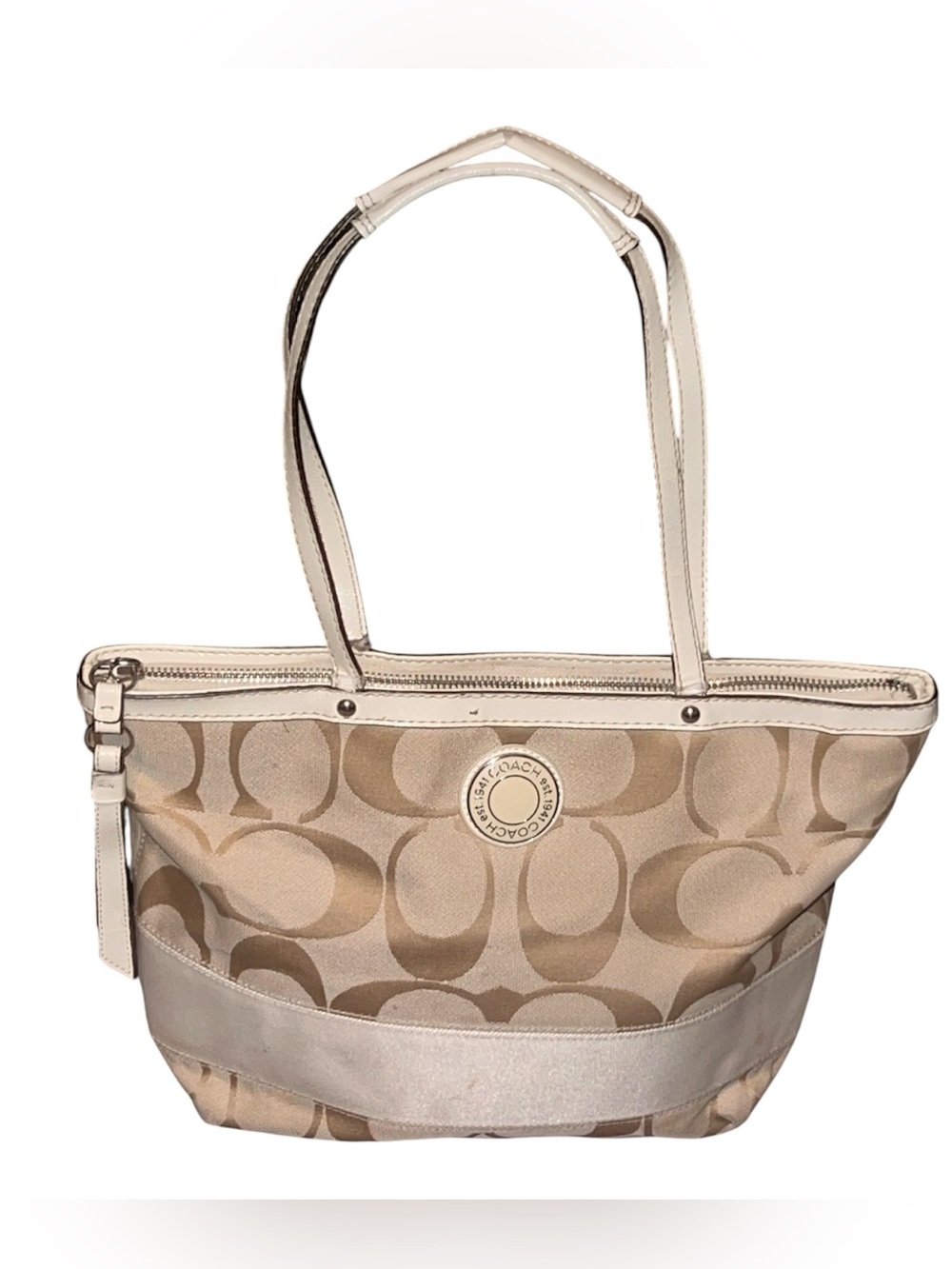 Coach Signature Canvas Tote Bag in Beige